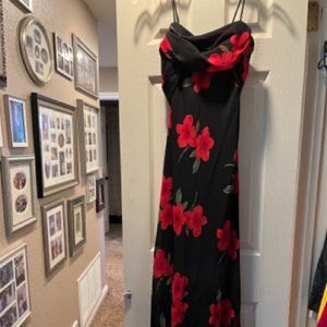 Long Black floral gown